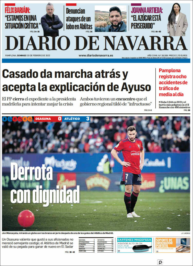 Portada de Diario de Navarra (Espa&ntilde;a)