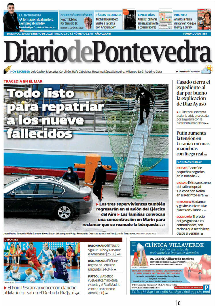 Portada de Diario de Pontevedra (Espa&ntilde;a)