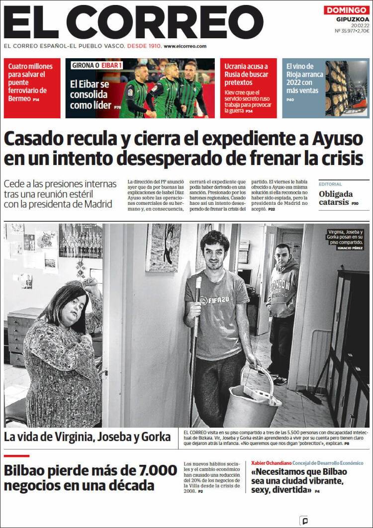 Portada de El Correo - Guipuzcoa (Espa&ntilde;a)