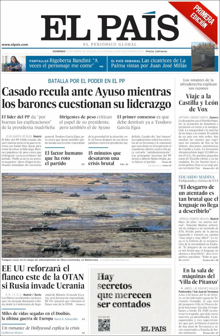 Portada de El País (Espa&ntilde;a)
