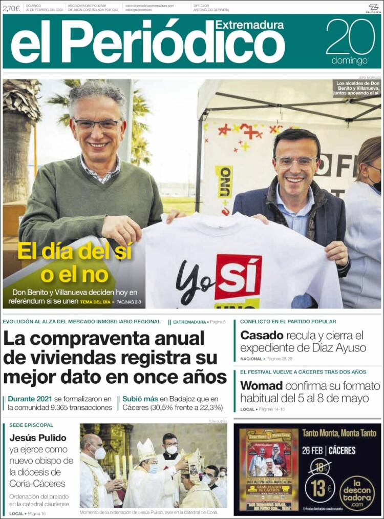Portada de El Periódico de Extremadura (Espa&ntilde;a)