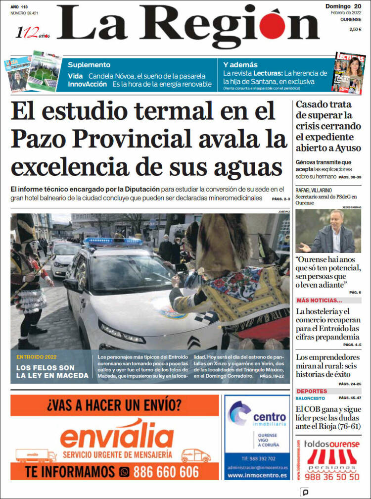 Portada de La Región de Ourense (Espa&ntilde;a)