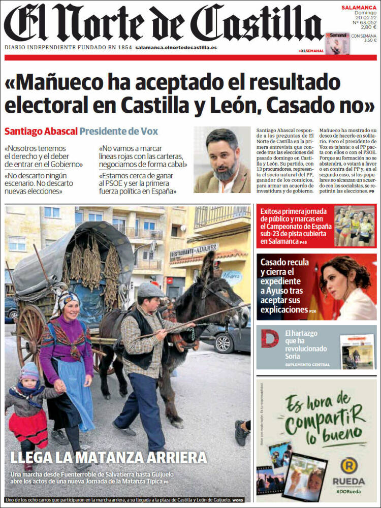Portada de Norte de Castilla - Salamanca (Espa&ntilde;a)