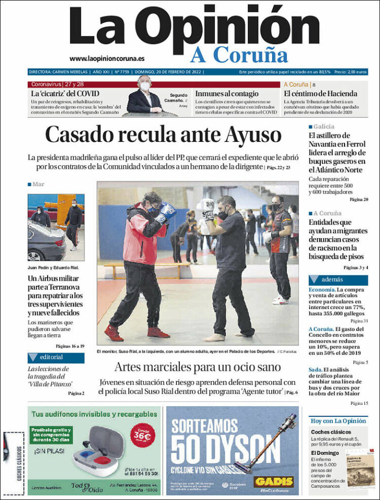 Portada de La Opinión de A Coruña (Espa&ntilde;a)