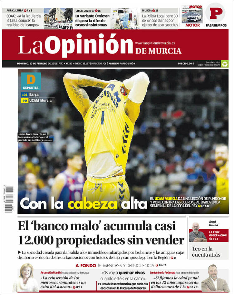 Portada de La Opinión de Murcia (Espa&ntilde;a)