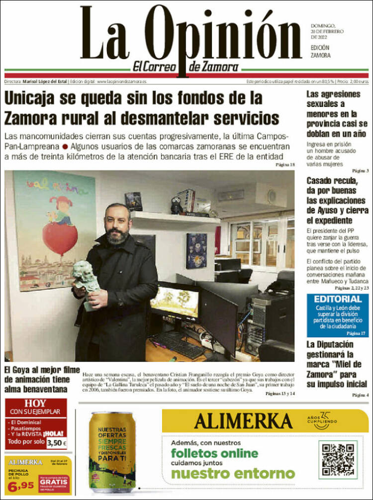 Portada de La Opinión - El Correo de Zamora (Espa&ntilde;a)