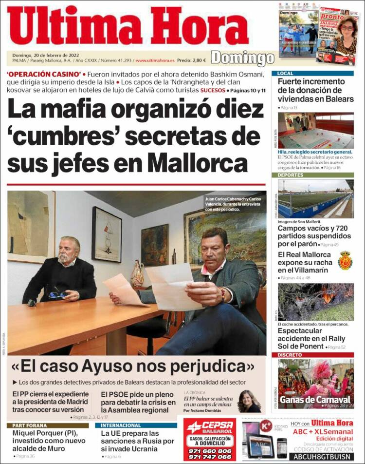 Portada de Última Hora (Espa&ntilde;a)