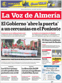 Portada de La Voz de Almería (Espa&ntilde;a)