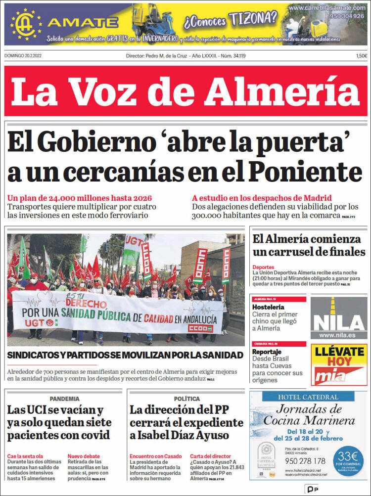 Portada de La Voz de Almería (Espa&ntilde;a)