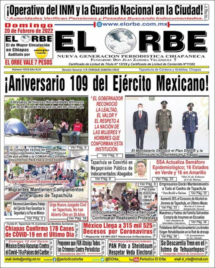 Portada de El Orbe (México)