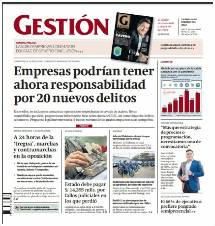 Portada de Diario Gestión (Peru)
