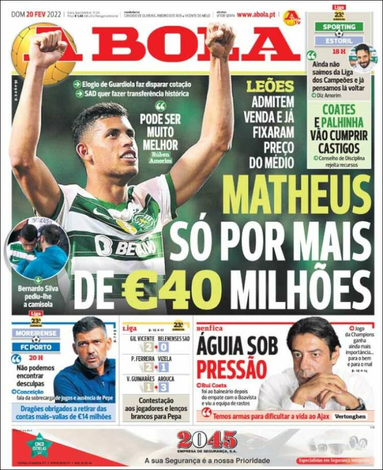 Portada de A Bola (Portugal)