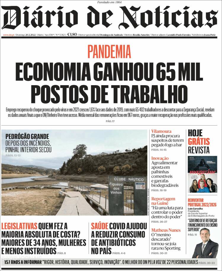 Portada de Diário de Noticias (Portugal)