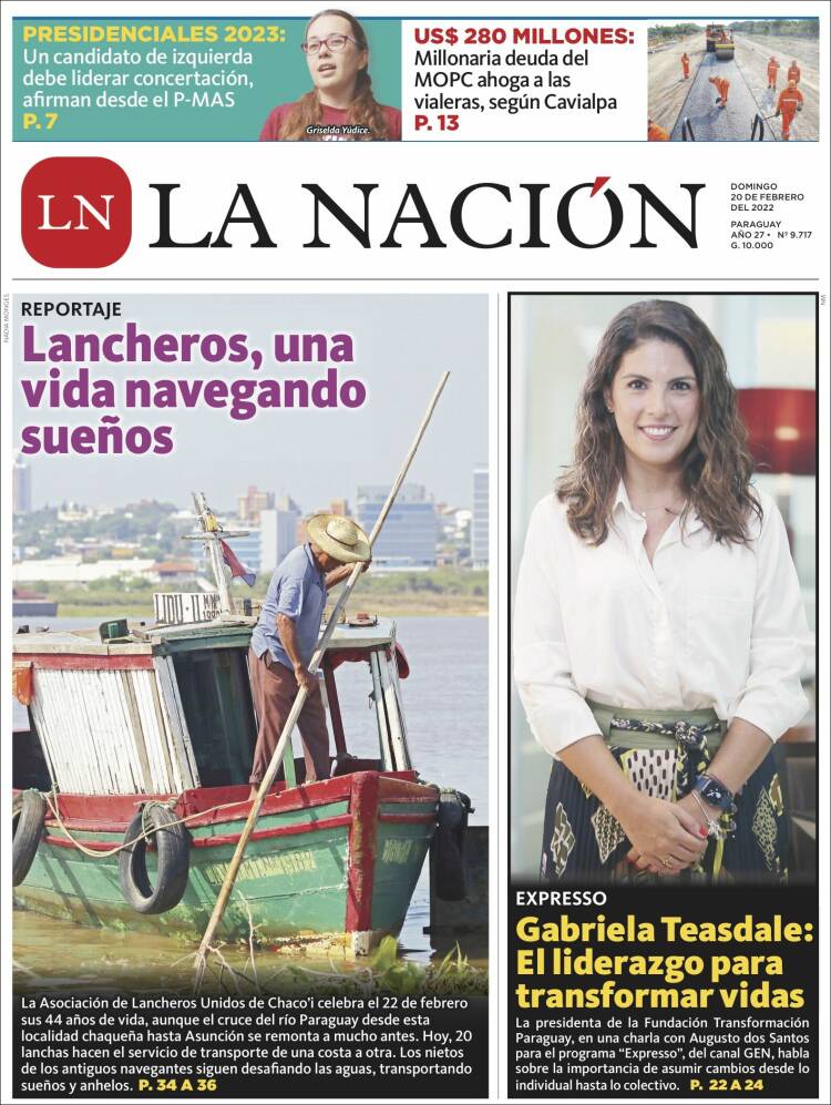 Portada de La Nación (Paraguay)