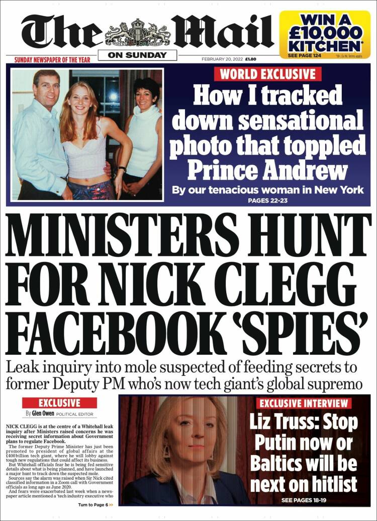Portada de Daily Mail (Reino Unido)