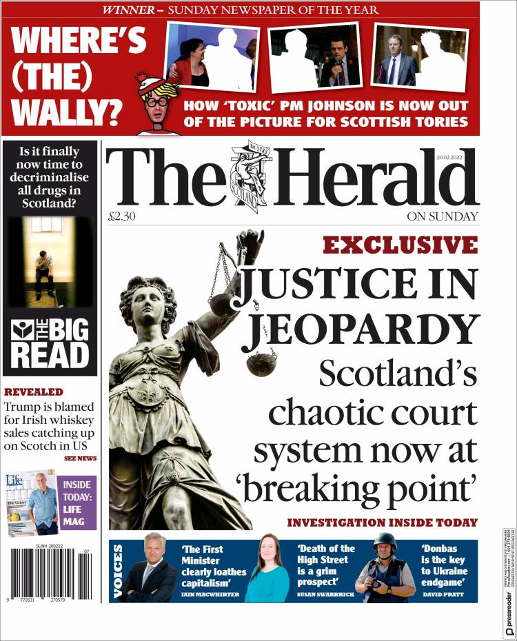 Portada de The Herald (Reino Unido)