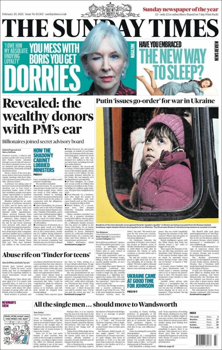 Portada de The Times (Reino Unido)