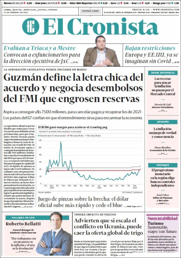 Portada de El Cronista Comercial (Argentina)