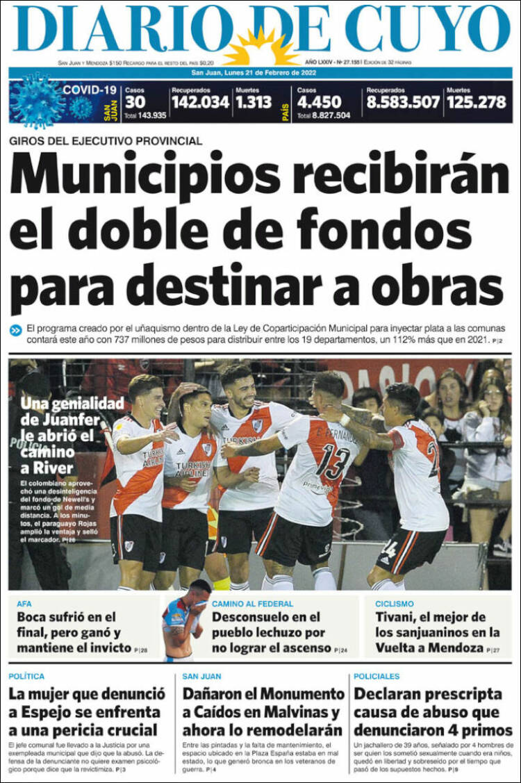 Portada de Diario de Cuyo (Argentina)