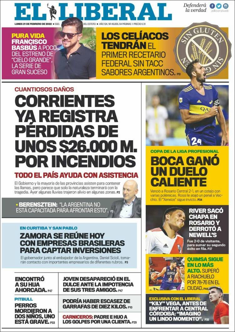 Portada de Diario El Liberal (Argentina)