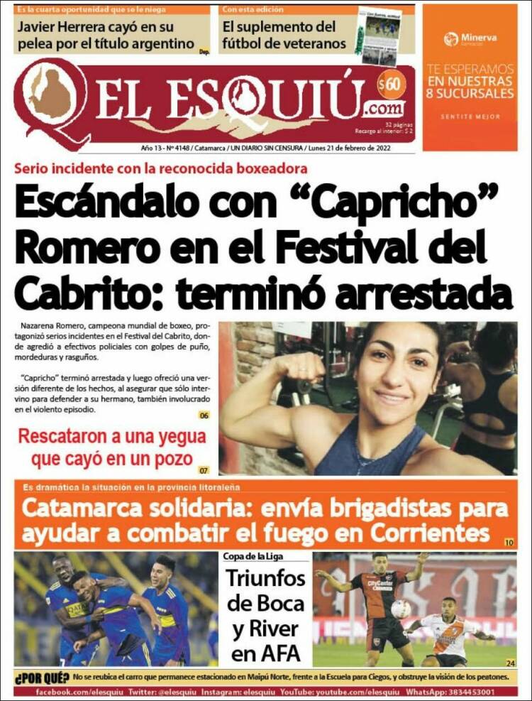 Portada de El Esquiu (Argentina)