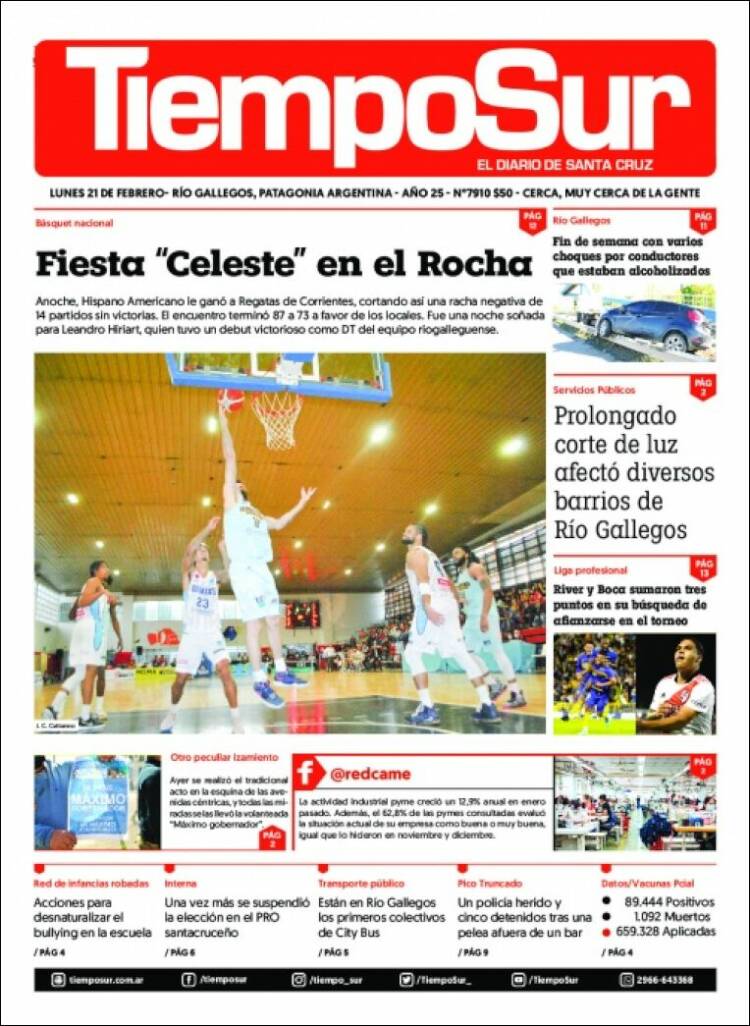 Portada de Tiempo Sur (Argentina)