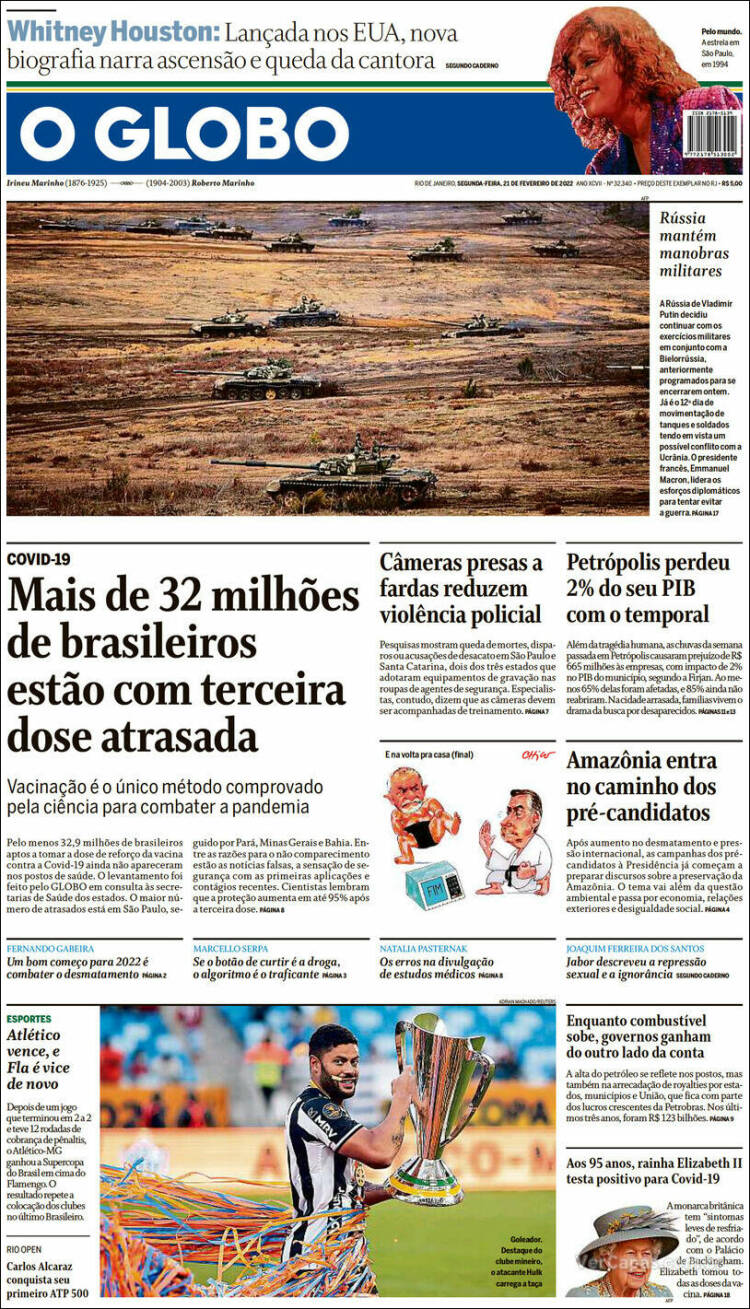 Portada de O Globo (Brasil)