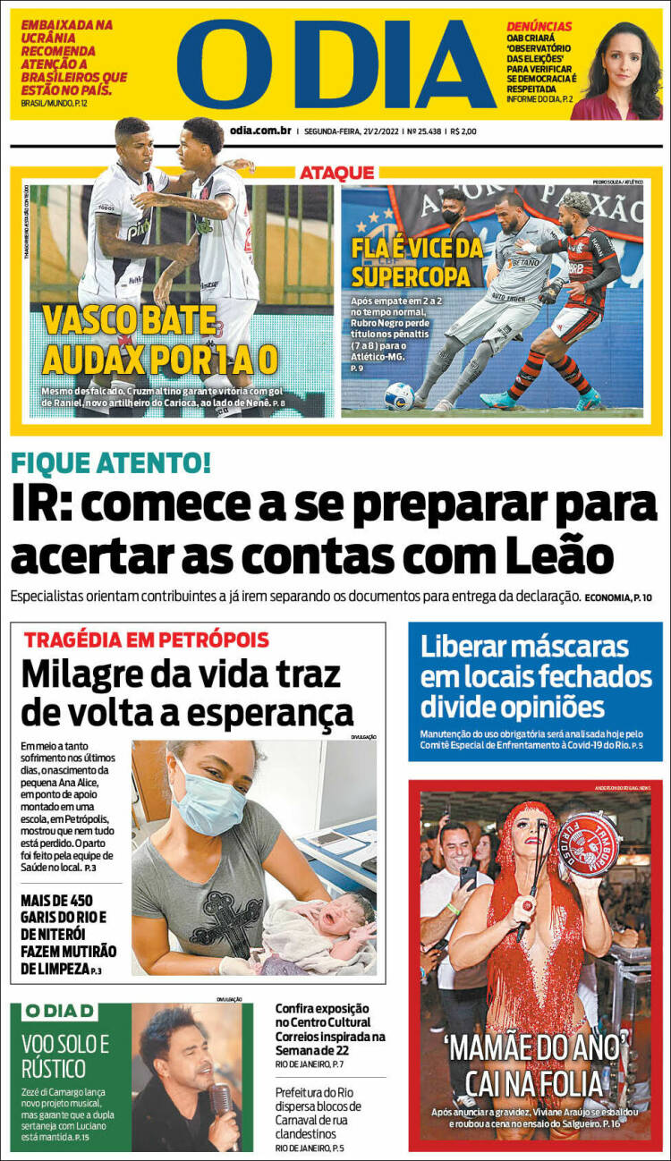 Portada de O Dia (Brasil)