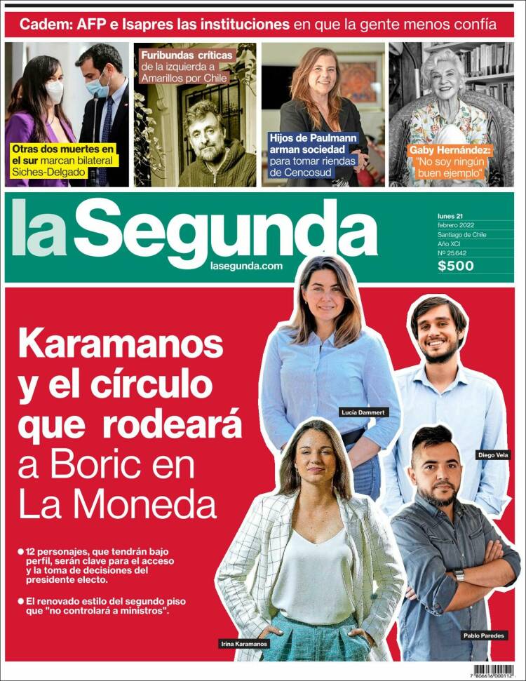 Portada de La Segunda (Chile)