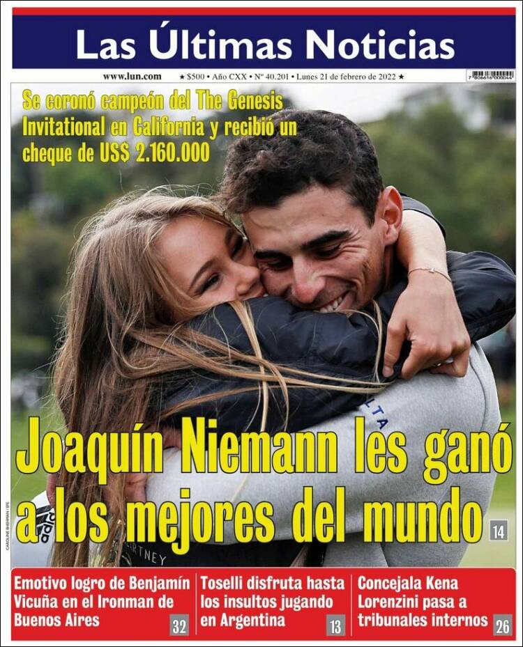 Portada de Las Últimas Noticias (Chile)