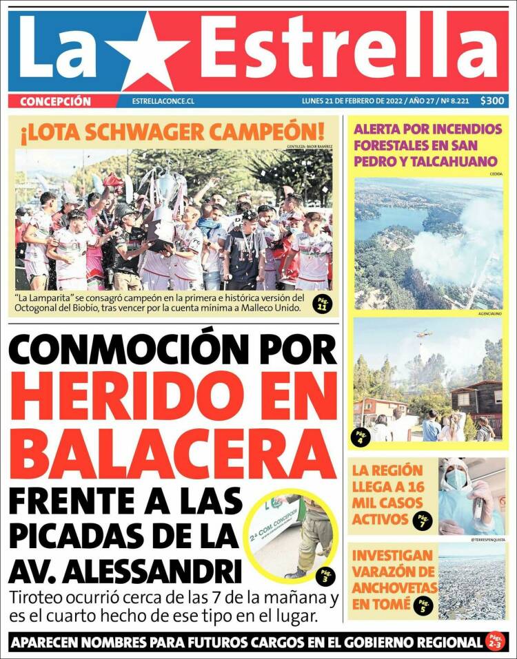 Portada de La Estrella de Concepción (Chile)