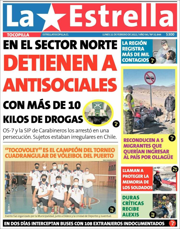 Portada de La Estrella de Tocopilla (Chile)