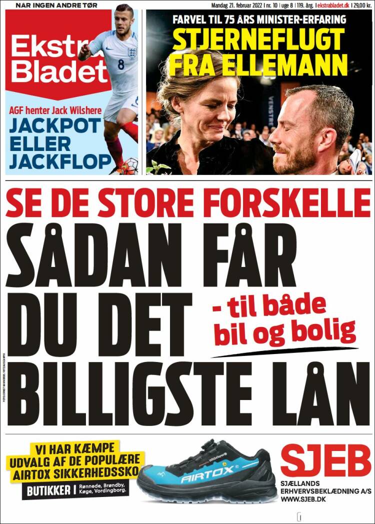 Portada de Ekstra Bladet (Dinamarca)