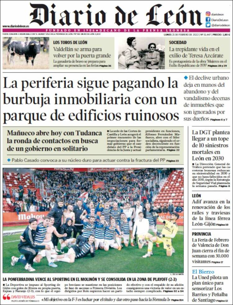 Portada de Diario de León (Espa&ntilde;a)
