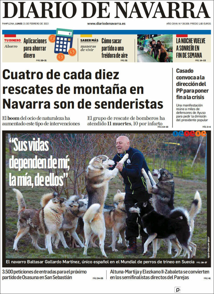 Portada de Diario de Navarra (Espa&ntilde;a)