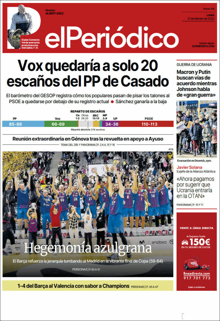 Portada de El Periódico (Espa&ntilde;a)