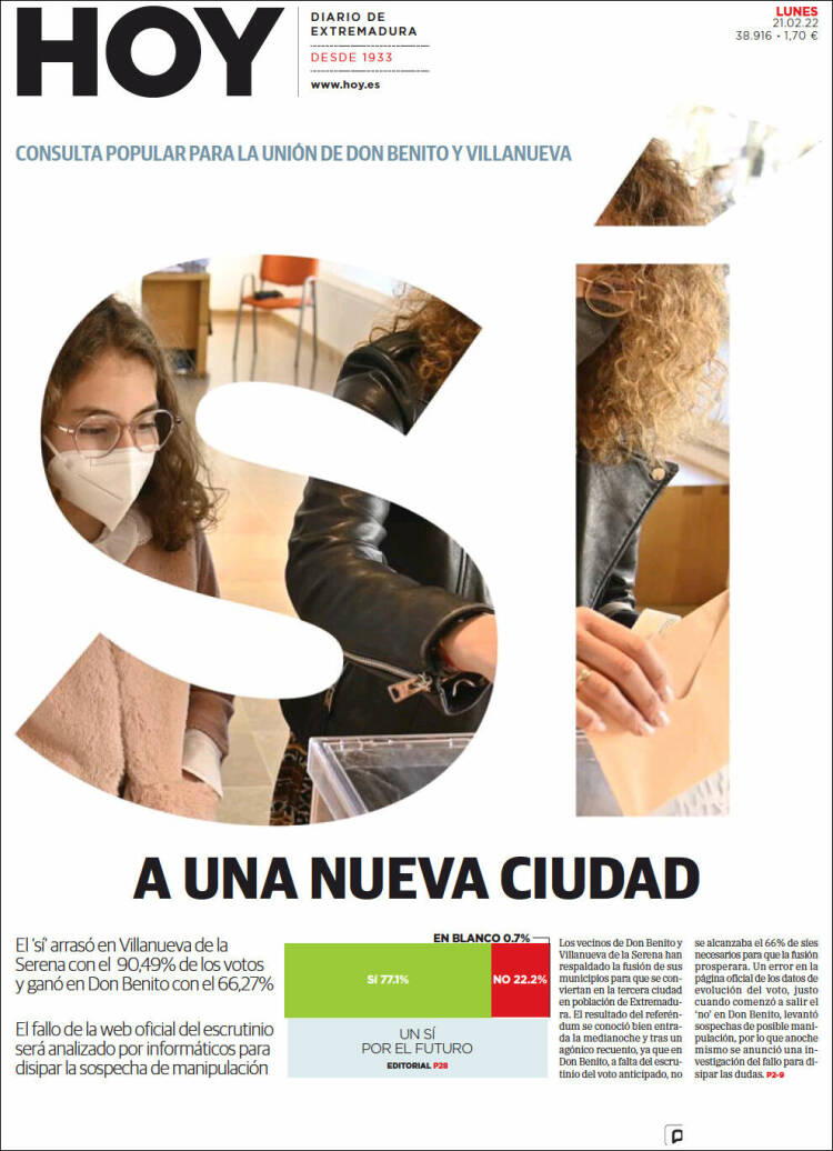 Portada de Hoy - Badajoz (España)