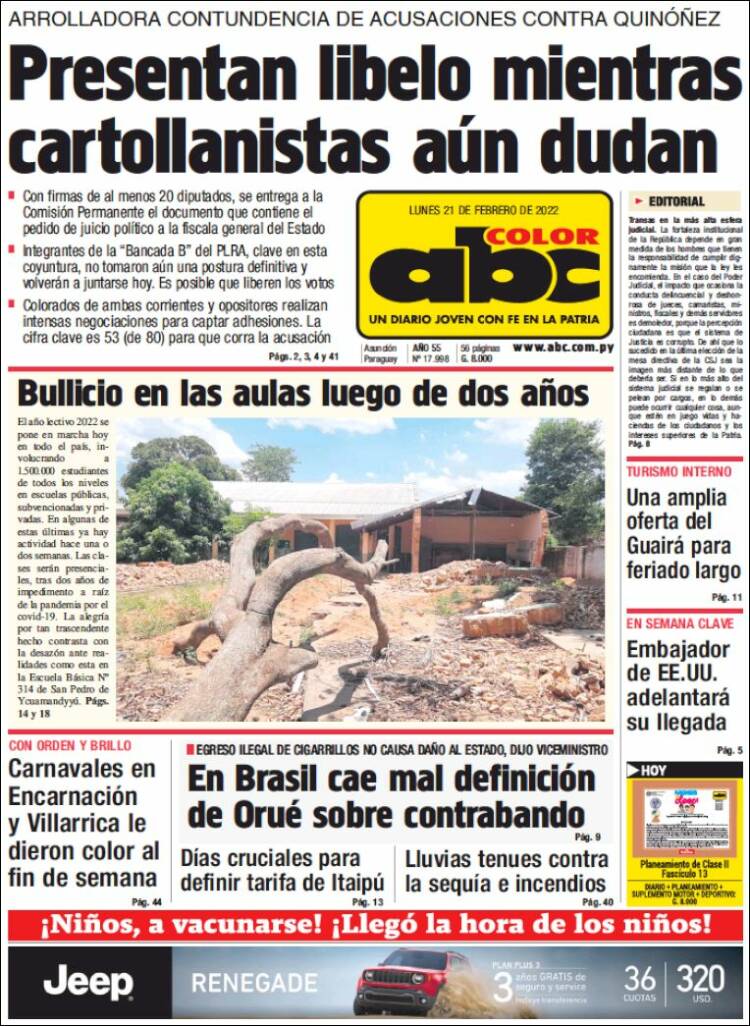 Portada de ABC Color (Paraguay)