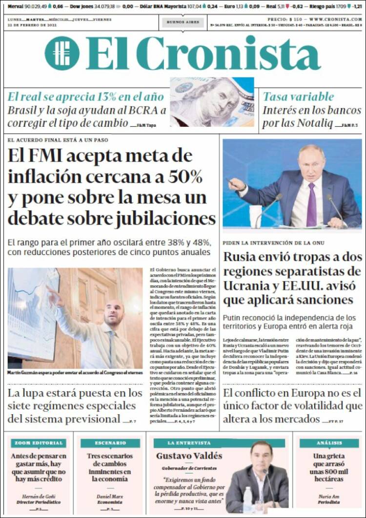 Portada de El Cronista Comercial (Argentina)