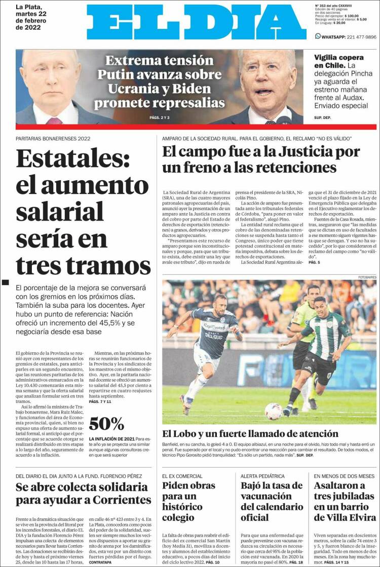 Portada de El Día de la Plata (Argentina)