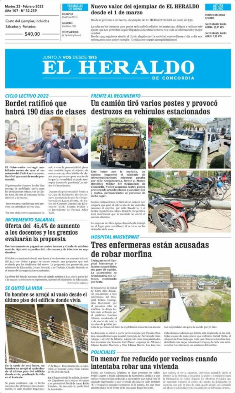 Portada de El Heraldo de Concordia (Argentina)