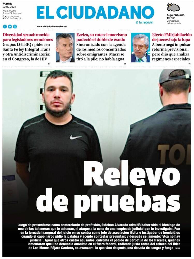 Portada de Diario El Ciudadano (Argentina)
