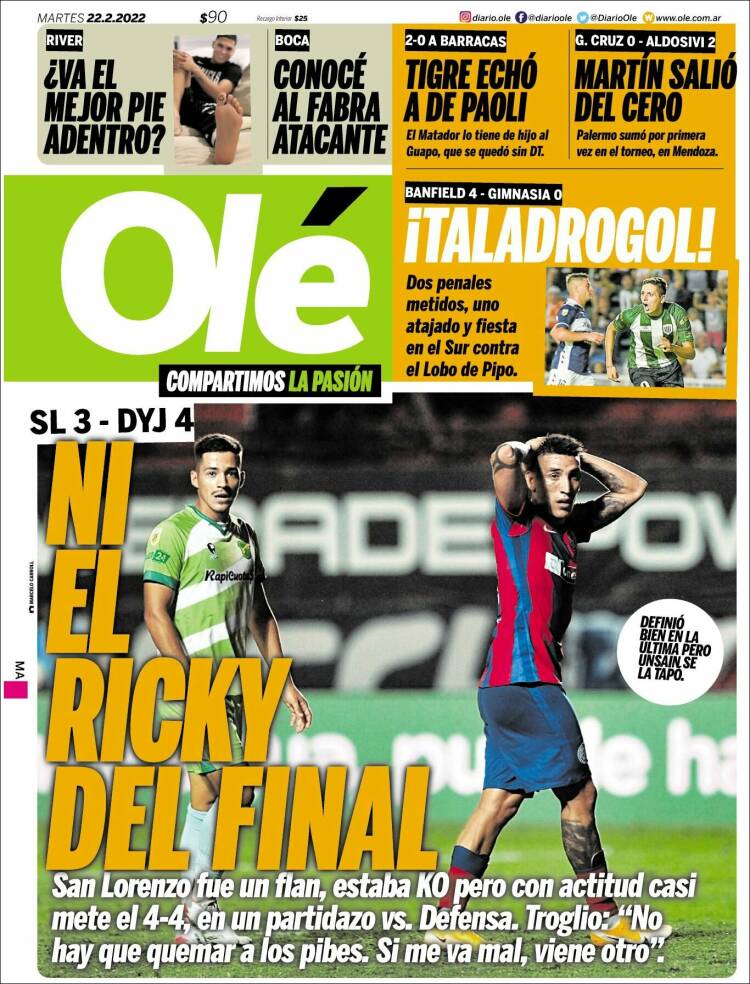Portada de Olé (Argentina)