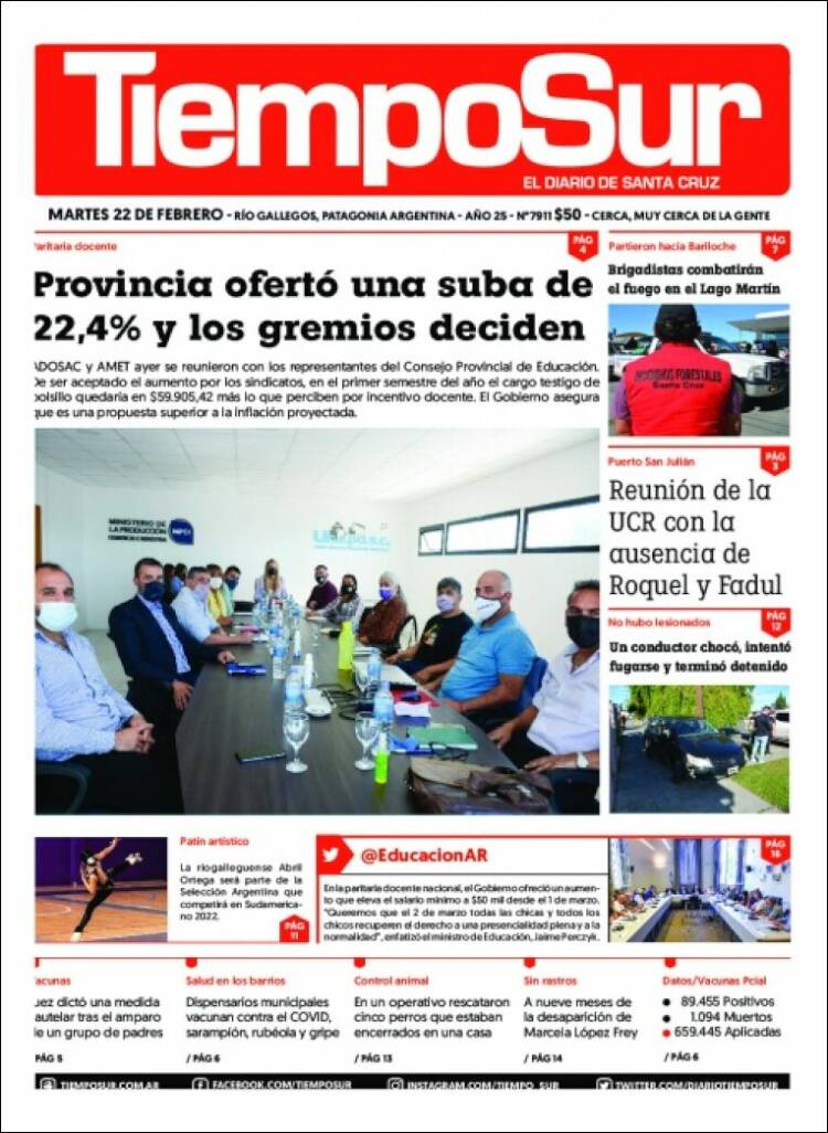 Portada de Tiempo Sur (Argentina)