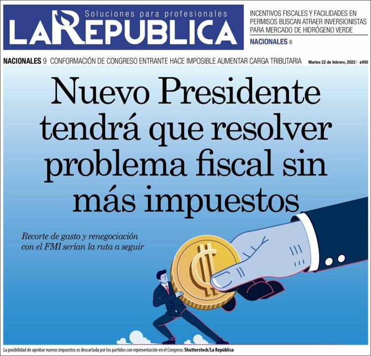 Portada de La República (Costa Rica)