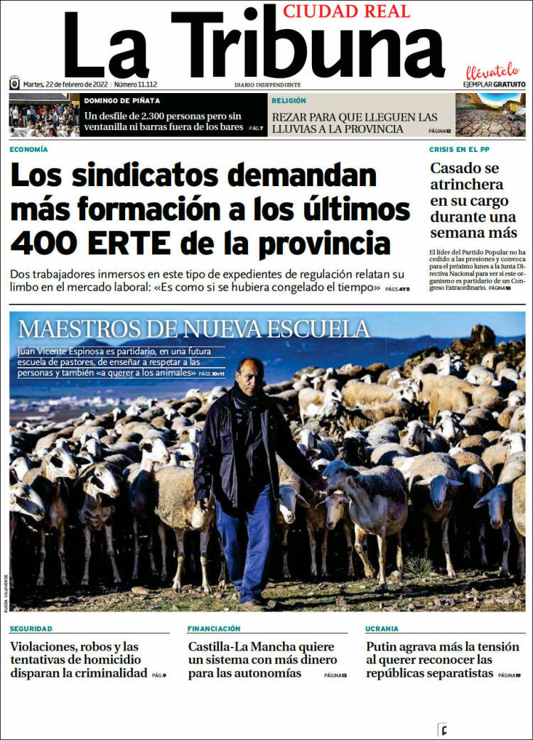 Portada de La Tribuna de Ciudad Real (España)