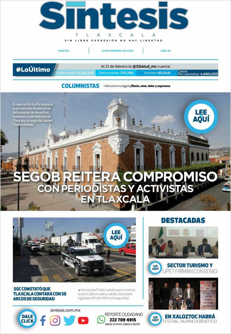 Portada de Síntesis de Tlaxcala (Mexico)