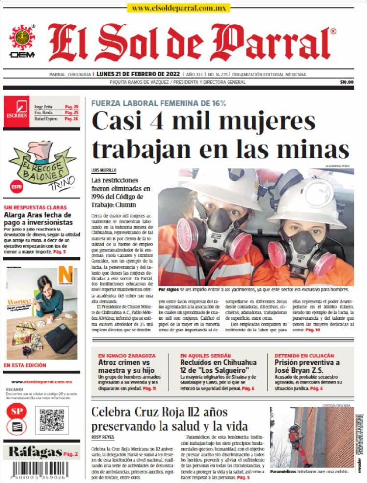 Portada de El Sol de Parral (Mexico)