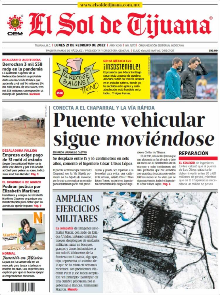 Portada de El Sol de Tijuana (Mexico)
