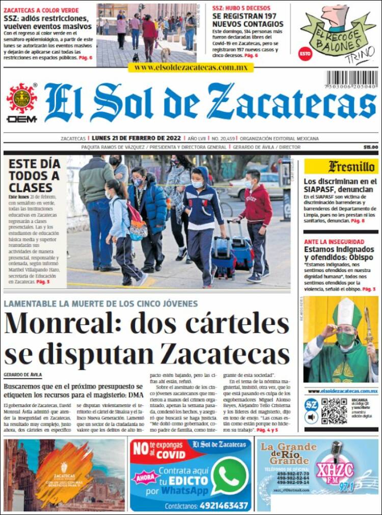 Portada de El Sol de Zacatecas (Mexico)